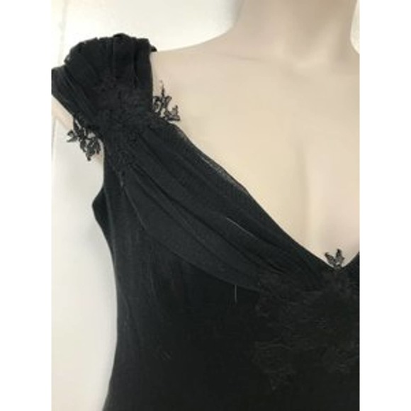 Maria Grachvogel Made in England Lace Trim Black Mesh Dress 12 - Picture 2 of 6